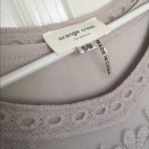 Piper scoot lace gray tan maxi dress small